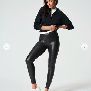 Spanx black faux leather Leggings